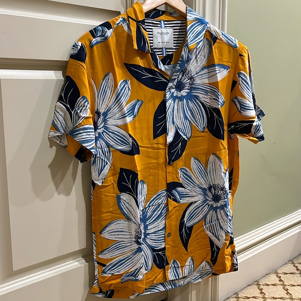 Denim & Flower Party Shirt | Size S